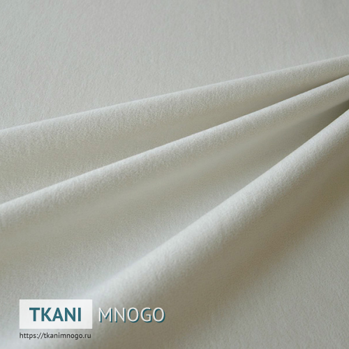 Фото ткани велюра “Lion-1” (однотонный белый)